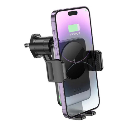Держатель автомобильный для телефона HOCO HW13 magnetic wireless fast charging car holder(air outlet) (в воздуховод) черный
