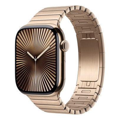 Apple Watch Series 10, 46 мм корпус из титана цвета «Gold», ремешок Link Bracelet цвета «Gold»
