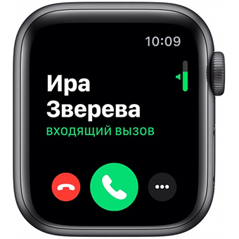 Apple Watch Series 5, 44 мм, корпус из алюминия цвета «серый космос», спортивный ремешок черного цвета