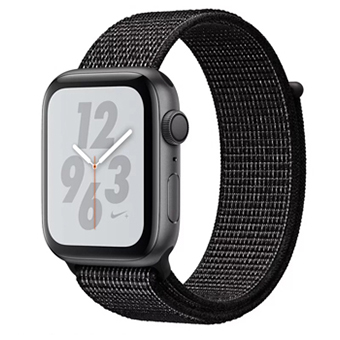 Apple Watch Nike+ Series 4, 40 мм, корпус из алюминия цвета «серый космос», спортивный браслет Nike чёрного цвета