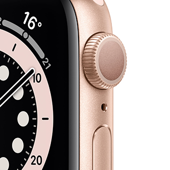 Apple Watch Series 6, 44 мм, корпус из алюминия золотого цвета, спортивный ремешок цвета «розовый песок»