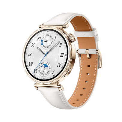 Часы HUAWEI Watch GT 5 Gold, 41 мм, цвет корпуса золотистый, цвет ремешка белый