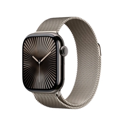 Ремешок для Apple Watch 42/44/45/46/49 Gurdini Titanium Milanese Loop, Natural