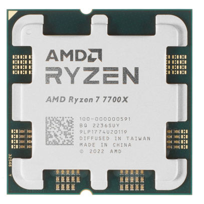 Процессор AMD Ryzen 7 7700X, 4.5 ГГц (Turbo 5,40 ГГц), AM5, BOX (100-100000591WOF)
