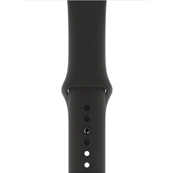 Apple Watch Series 4, 44 мм, корпус из алюминия цвета «серый космос», спортивный ремешок черного цвета