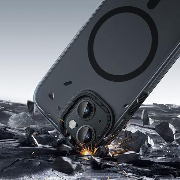Чехол hoco. DROP PROOF Magnetic Smartphone Case для Apple iPhone 15 Прозрачный черный