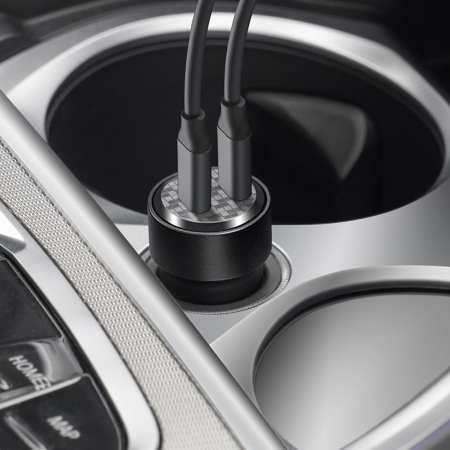 АЗУ Deppa USB С + USB-C, PD, QC 3.0, 50W, Crystal (11219) Прозрачный, черный