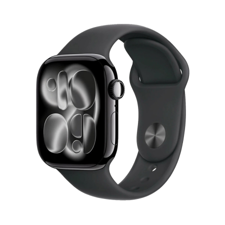 Apple Watch Series 11, 42 мм корпус из алюминия цвета «Jet Black», ремешок Sport Band размера M/L цвета «Black»