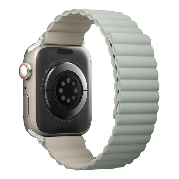 Ремешок UNIQ для Apple Watch 42/44/45/49 мм Revix reversible Magnetic (45MM-REVSAGBEG) Зеленый/Бежевый