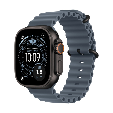 Apple Watch Ultra 3 (2025), 49 мм корпус из титана цвета «Black», ремешок Ocean Band цвета «Anchor Blue»