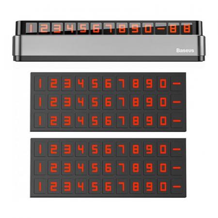 Парковочная карта Baseus Moonlight Box Series Temporary Parking Number Plate (ACNUM-B0G) Серый
