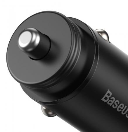Автомобильное зарядное устройство Baseus Circular Metal PPS Quick Charger Car Charger 30W (CCYS-C01) Черный