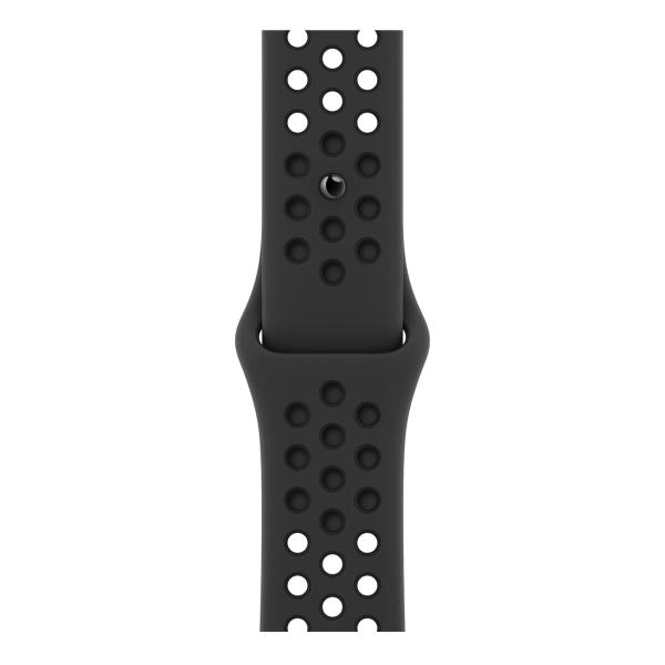 Apple Watch Nike Series 7, 41 мм корпус из алюминия цвета «тёмная ночь», спортивный ремешок Nike цвета «антрацитовый/чёрный»