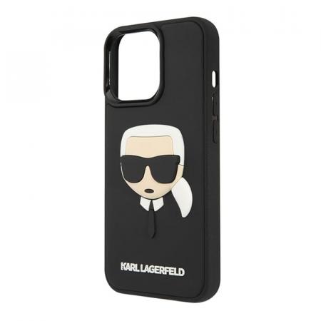 Чехол Karl Lagerfeld для iPhone 14 Pro 3D Rubber Karl's head Hard (KLHCP14LKH3DBK) Черный