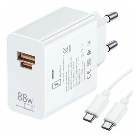 Зарядное устройство Huawei Super Charger PD Adapter 88Вт USB-A + USB Type-C Белый