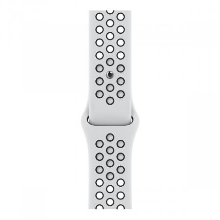 Apple Watch Nike Series 7, 45 мм корпус из алюминия цвета «сияющая звезда», спортивный ремешок Nike цвета «чистая платина/чёрный»