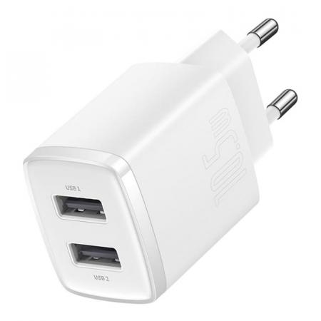 Зарядное устройство Baseus Compact Charger 2 USB-A 10,5Вт CCXJ010202 (CCCP10UE) Белый