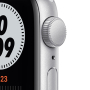 Apple Watch Nike Series 6, 40 мм, корпус из алюминия серебристого цвета, спортивный ремешок Nike цвета «чистая платина/чёрный»