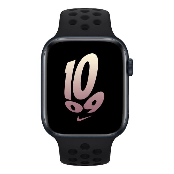 Apple Watch Nike SE (2022), 44 мм корпус из алюминия цвета «Midnight», ремешок Nike Sport Band размера S/M цвета «Black/Black»