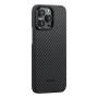 Чехол для iPhone 15 Pro Pitaka MagEZ Case 4 кевлар (арамид) (KI1501P) Черно-серый
