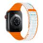 Магнитный силиконовый ремешок для часов iWatch на 42/44/45/49 мм WiWU Smart Magnetic Silicone (Wi-WB010) White+orange