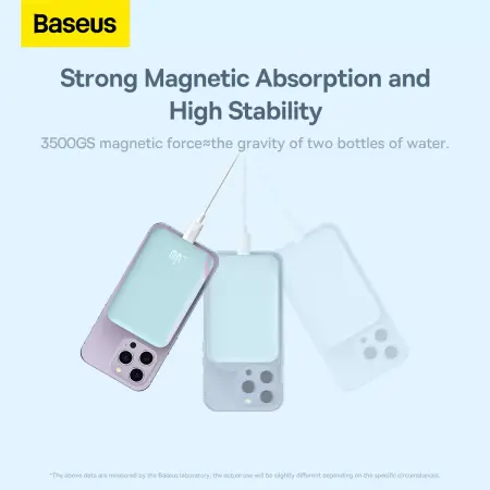 Внешний аккумулятор Baseus 10000mAh Magnetic Wireless Charging Power Bank 20W (PPCXM10) Голубой