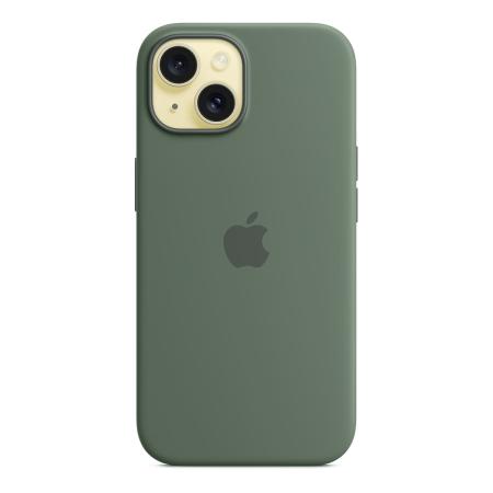 Чехол для Apple iPhone 15 Silicone Case с MagSafe Cypress, зеленый