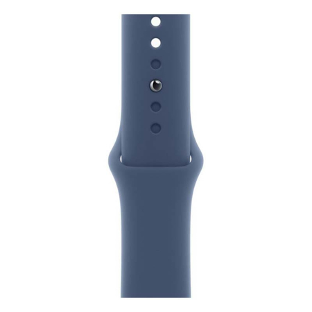 Apple Watch SE (2024), 40 мм корпус из алюминия цвета «Silver», ремешок Sport Band размера S/M цвета «Denim»