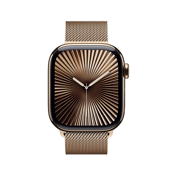 Apple Watch Series 10, 42 мм корпус из титана цвета «Gold», ремешок Milanese Loop цвета «Gold»