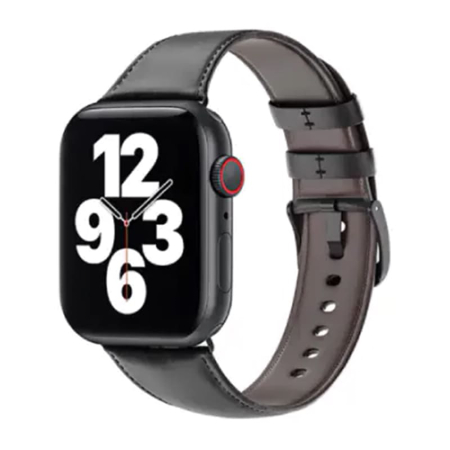 Кожаный ремешок для Apple Watch 42/44/45/49 мм WiWU (Wi-WB003) Black, черный