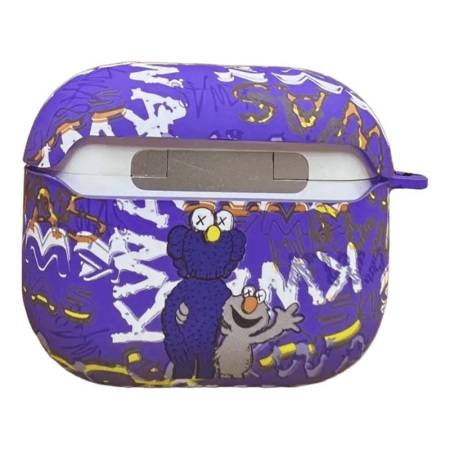 Чехол для AirPods 3 COQUE POUR Фиолетовый с рисунком KWAS
