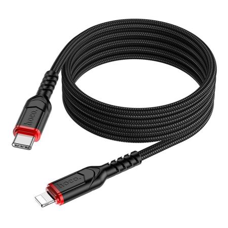 Подарок - Кабель hoco. Type-C – Lighting Victory PD charging data cable iPhone, 3A, 20W, 1 м (X59) Черный