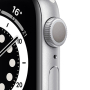 Apple Watch Series 6, 40 мм, корпус из алюминия серебристого цвета, спортивный ремешок белого цвета